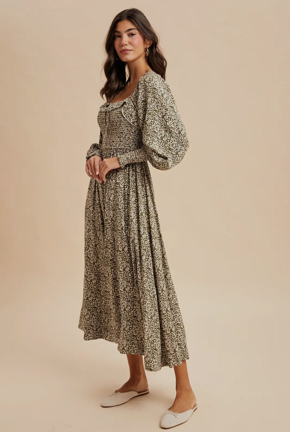 Silvia Smocked Ruffled Floral Maxi