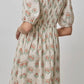 Mariana Smocked cream Multi dress