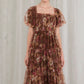 Tulle brown & burgundy dress