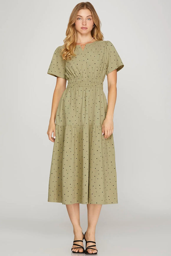 Polkadot sage Dress