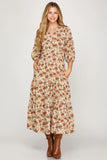 Thalia Cream / Rust Dress