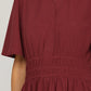 DRESS IN OLIVE, BURGUNDY, TAUPE
