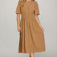 DRESS IN OLIVE, BURGUNDY, TAUPE