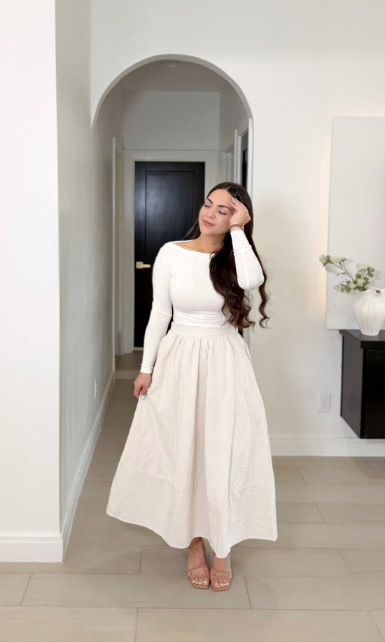 Kim skirt in beige & baby blue