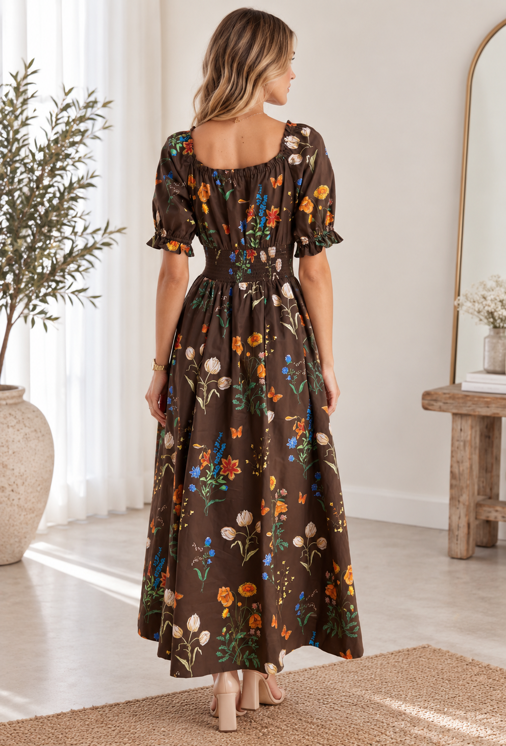 Mocha Garden maxi Dress