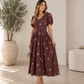 Smocked Cotton Embroidered Floral Maxi