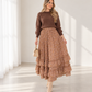 Julie floral skirt in mocha