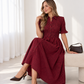 Ana Gingham burgundy dress