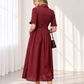 Ana Gingham burgundy dress
