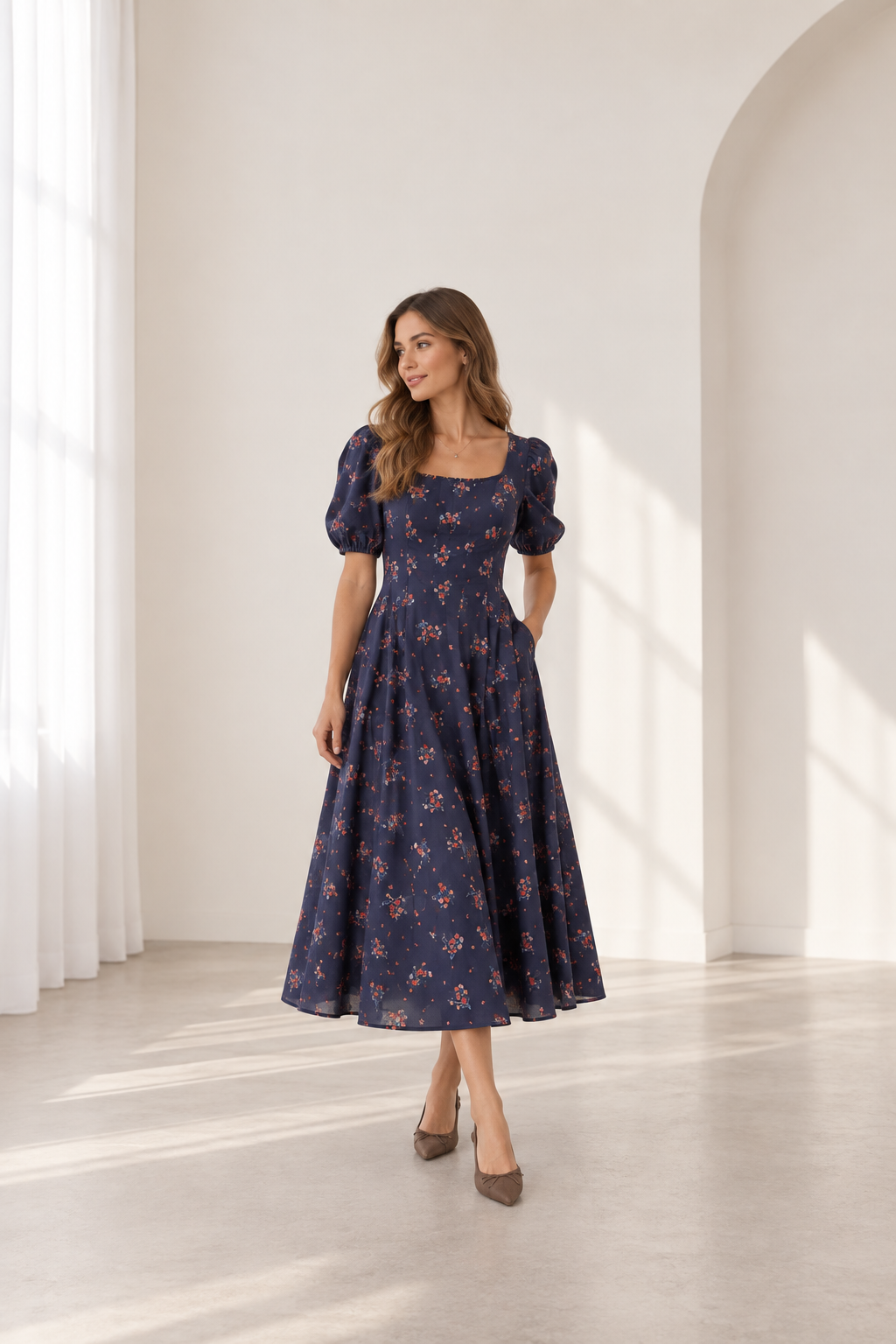 Yailin floral blue dress