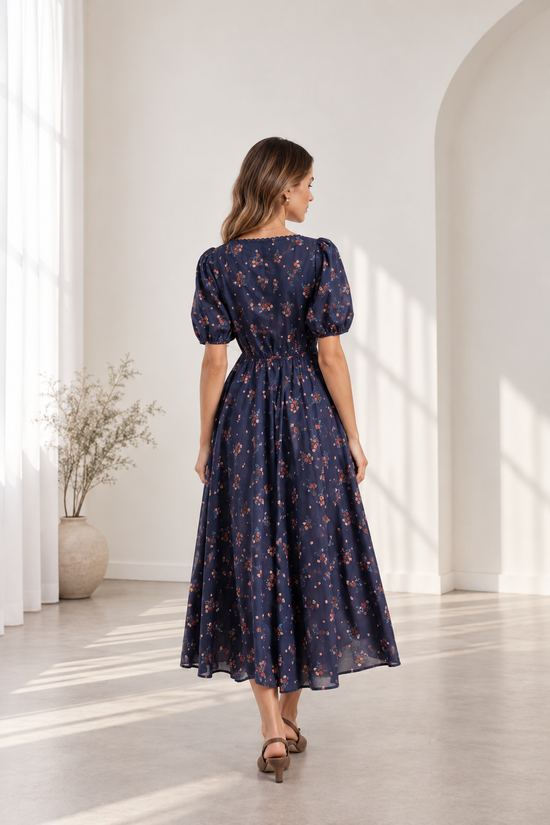 Yailin floral blue dress