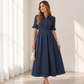Ana Gingham navy dress
