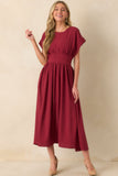 AVA DRESS IN BURGUNDY