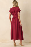 AVA DRESS IN BURGUNDY