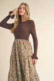 MONICA DRESS IN BROWN