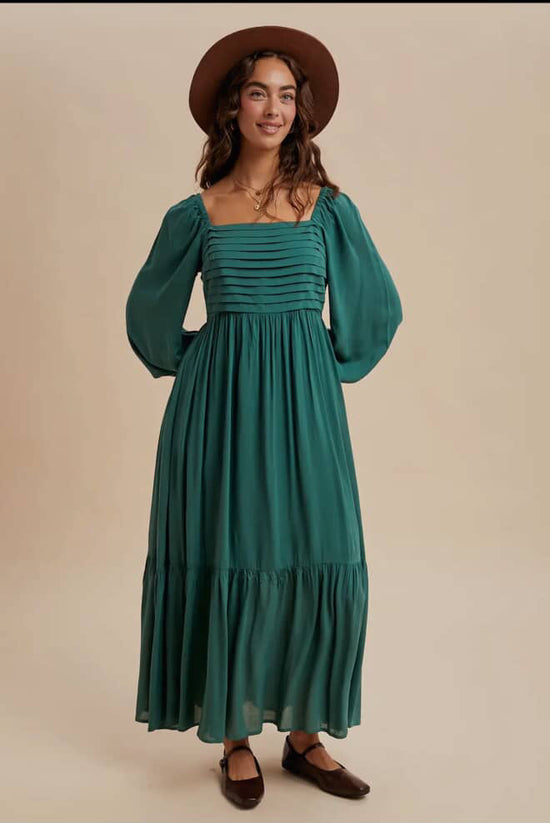 Olivia Dress in brown, green, mulberry