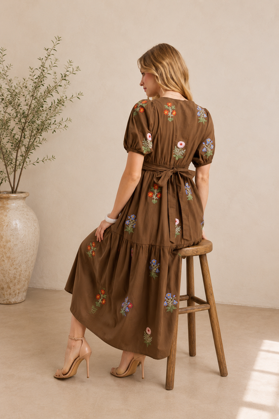 Katy dress in brown