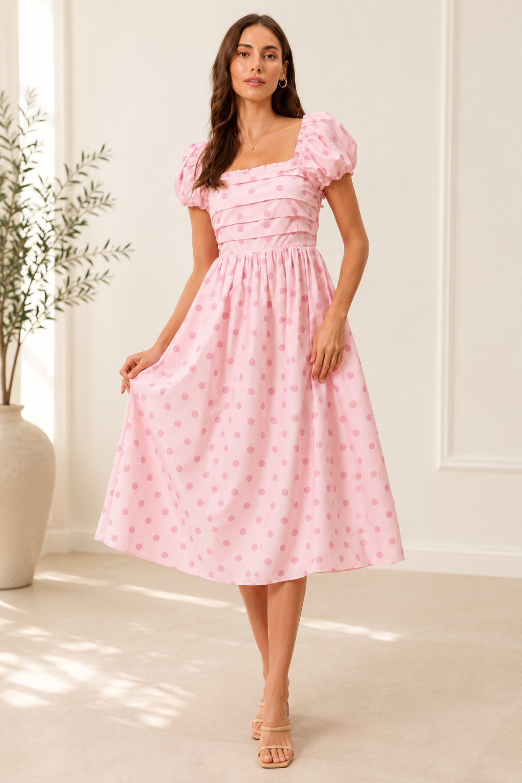 POLKADOTS DRESS IN PINK AND BLUE