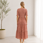 Denis Floral Jacquard Smocked Midi Dress